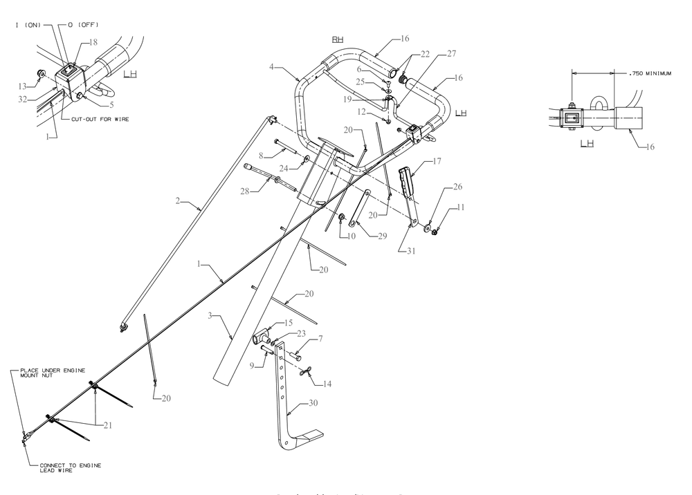 Handle Diagram and Parts List for RT65H (21AB455C710)(2019) Cub Cadet Tiller